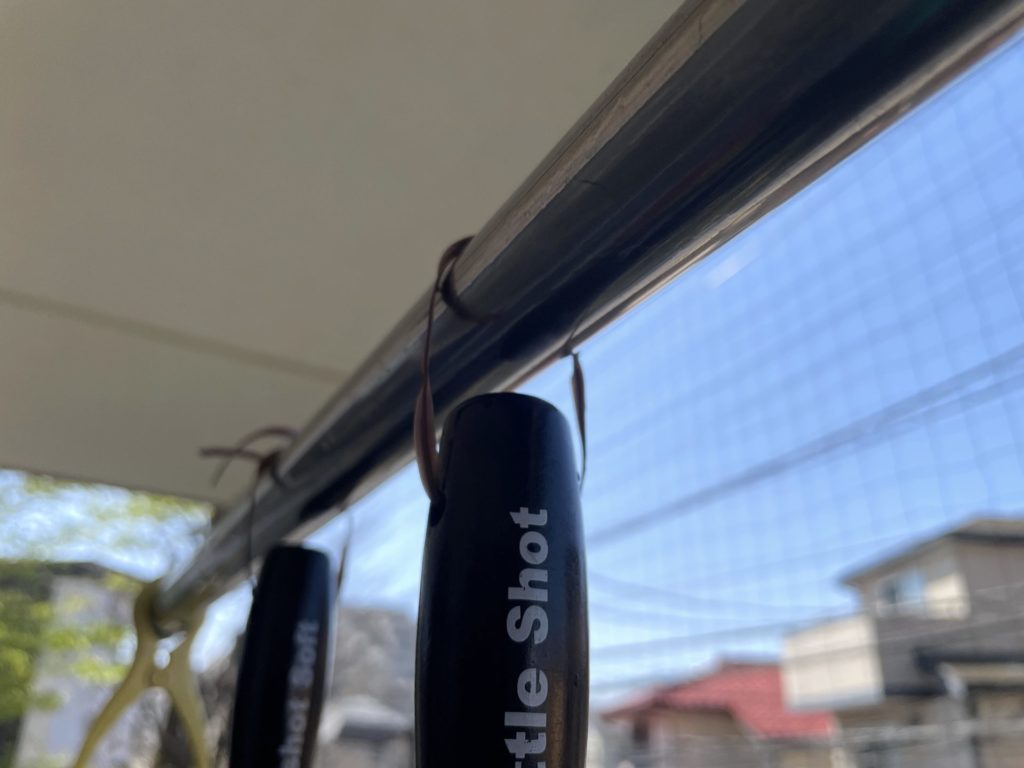 ビニタイで乾燥させる