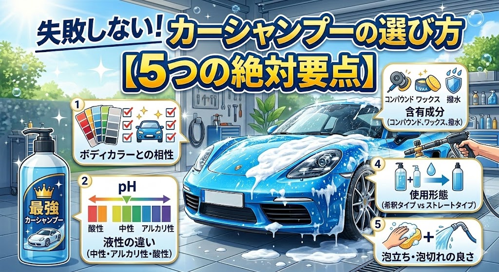 失敗しない！カーシャンプー選びの5つのチェックポイント