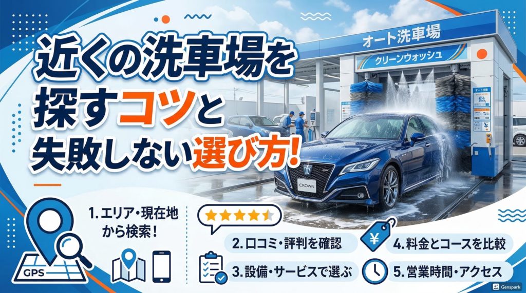 近くの洗車場を探すコツ｜24時間・コイン洗車・洗車機