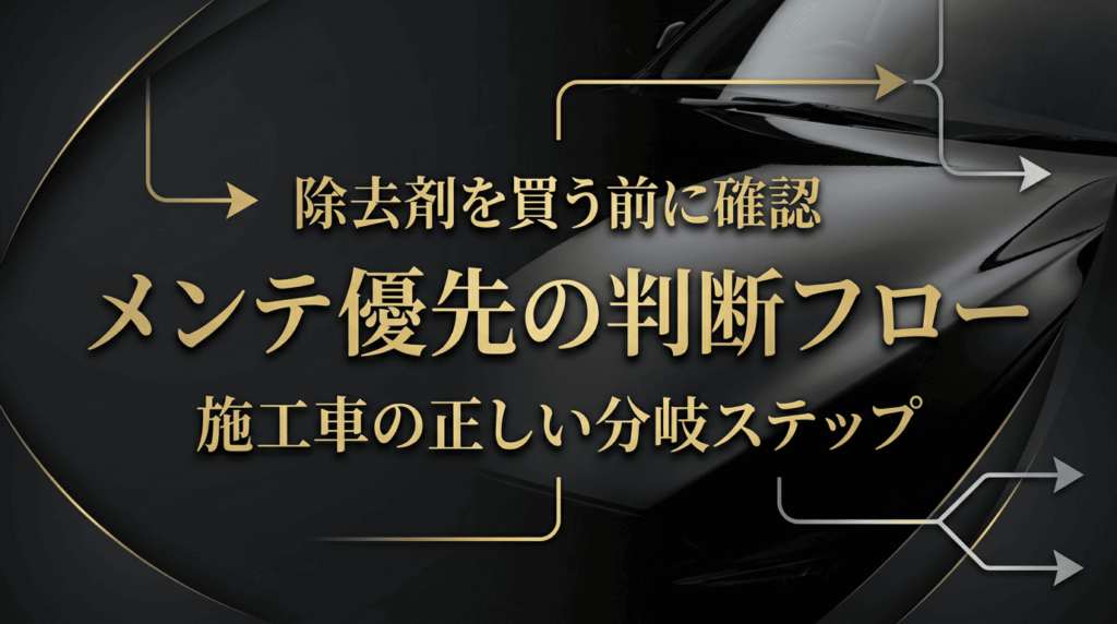 コーティング施工車のメンテ優先判断フロー|除去剤を買う前に確認するステップ
