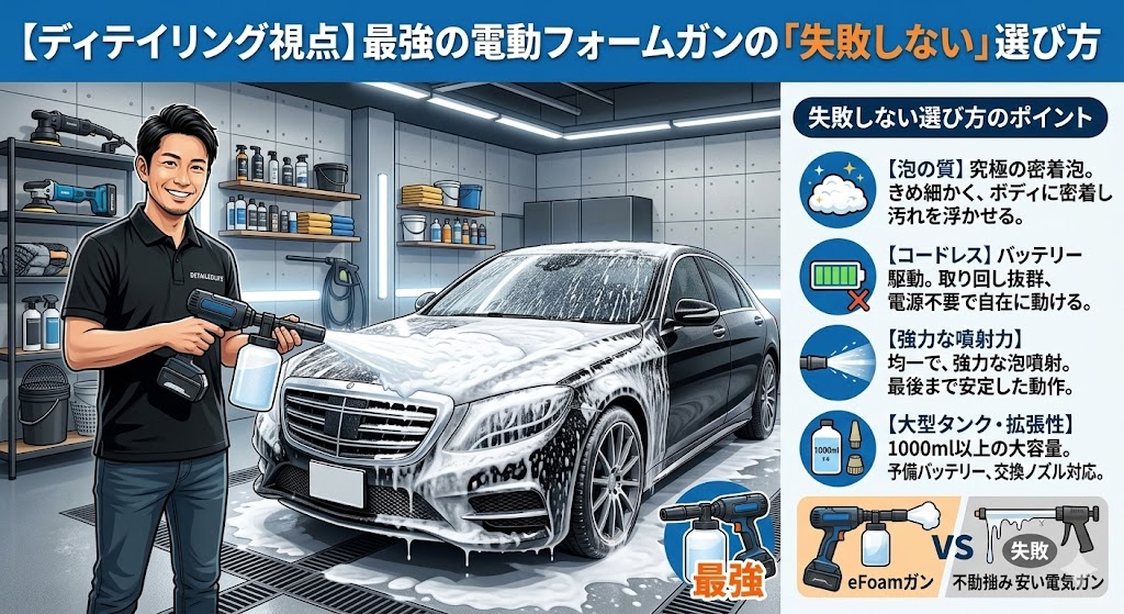 ディテイリング視点!最強の電動フォームガンの「失敗しない」選び方