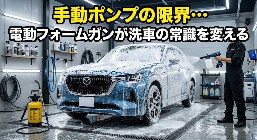 手動ポンプの限界…電動フォームガンが洗車の常識を変える
