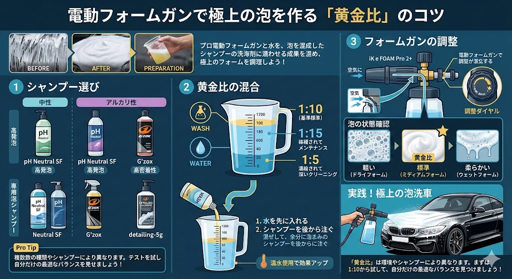 プロ級の泡を作る!電動フォームガンで極上の泡を作る「黄金比」のコツ